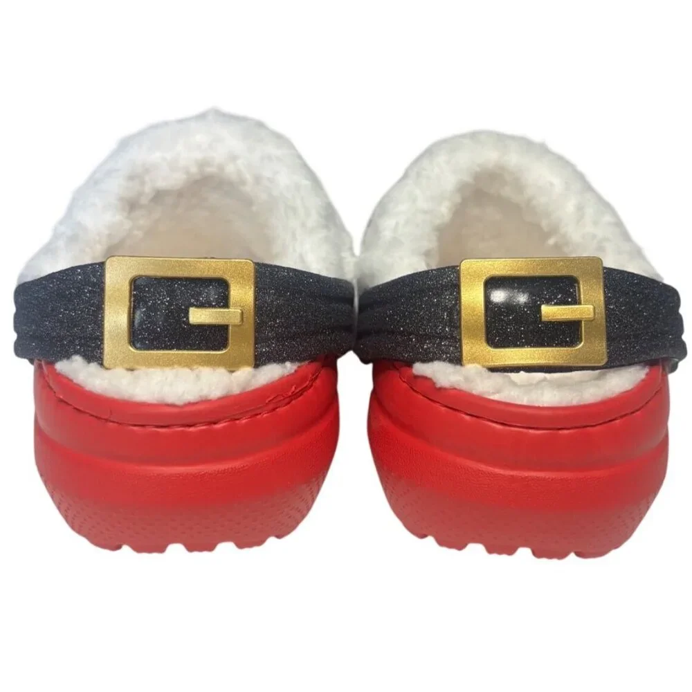 Crocs Classic Lined Santa Clogs Red Toddler Size 9 Kids Christmas Shoes